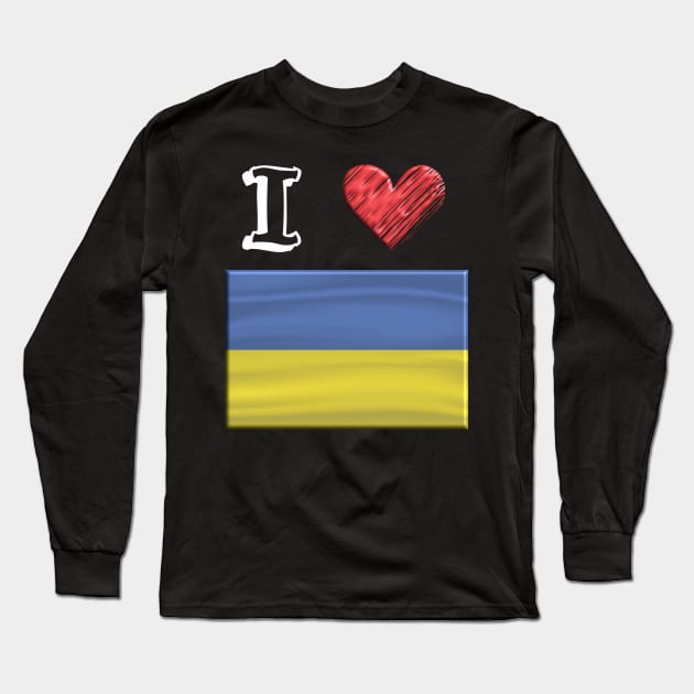 I love Flag from Ukraine Long Sleeve T-Shirt by JG0815Designs